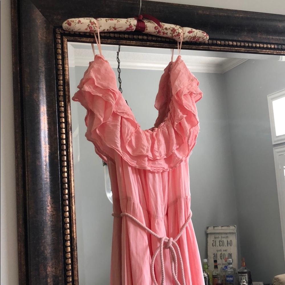 Off the Shoulder Pink Maternity Dress